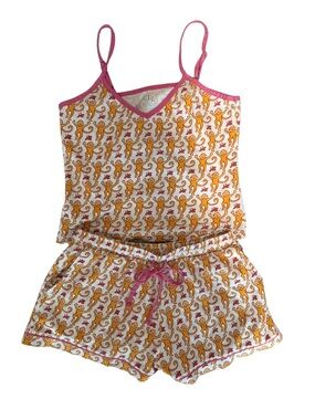 Roller Rabbit Pink & Yellow Monkey-Print Cami Pajama Set Mischa Set